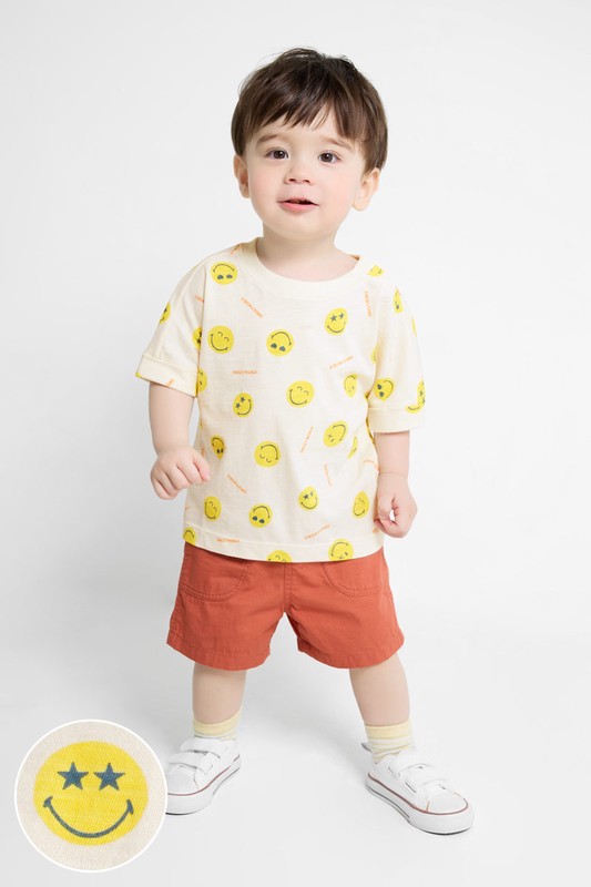 SmileyWorld®竹節棉印花T恤-Baby