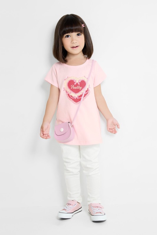 愛心蛋糕長版印花T恤-童