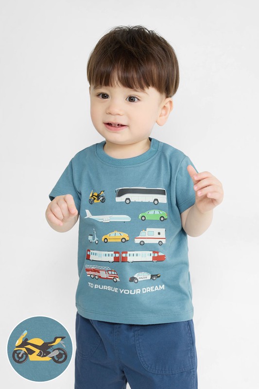 夢想交通工具印花T恤-Baby