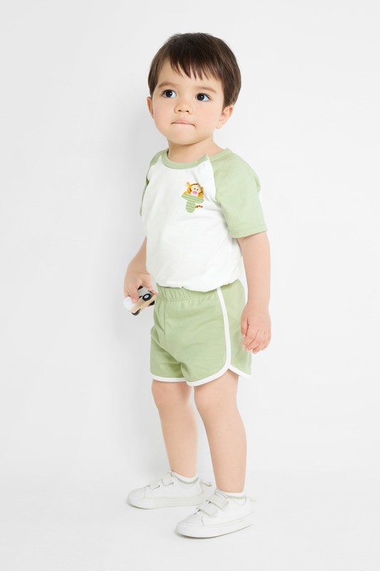 純棉滾邊鬆緊短褲-Baby