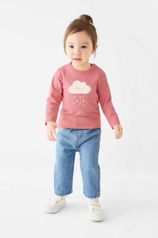 可愛天空長袖印花T恤-Baby