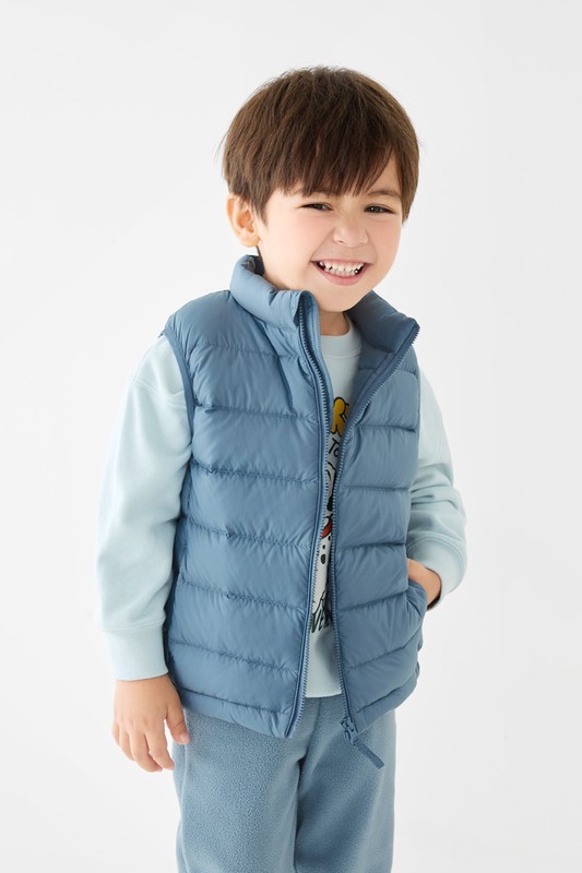 極輕羽絨立領背心-童