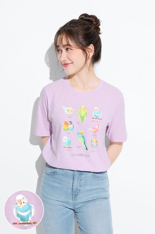 大人的圖鑑寬版印花T恤-17-女