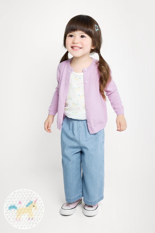 純棉網眼印花背心(2入)-童