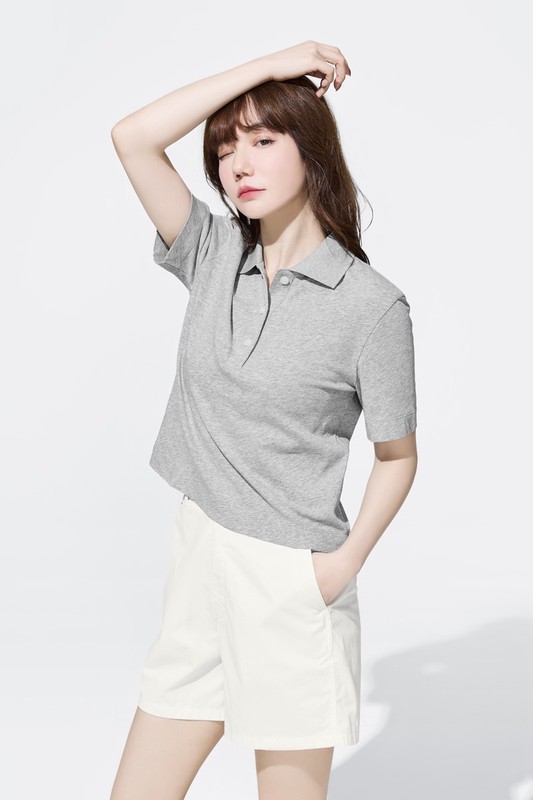 純棉短版polo衫-女