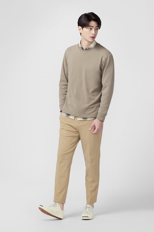 彈性休閒九分褲-男