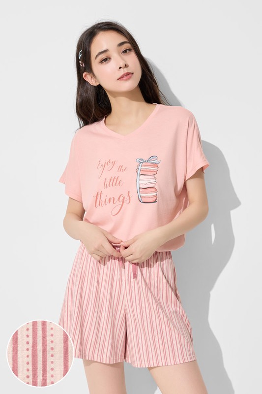 莫代爾V領甜點家居套裝-女