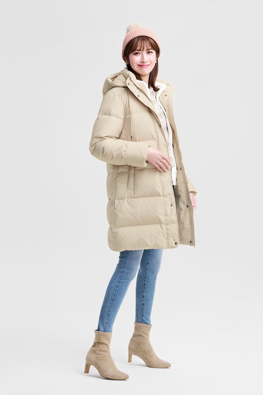 極暖羽絨長版外套-女