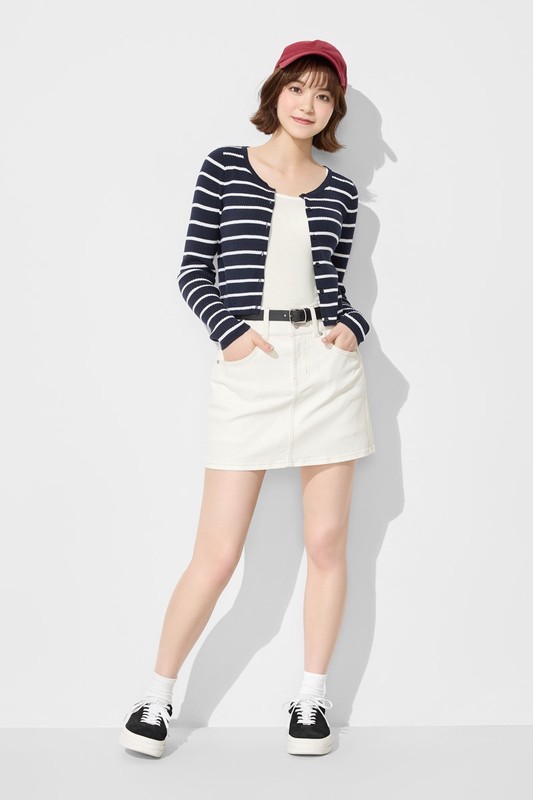 多色收腹牛仔連褲短裙-女