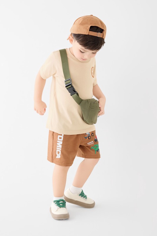 TOMICA竹節棉印花口袋短褲-童