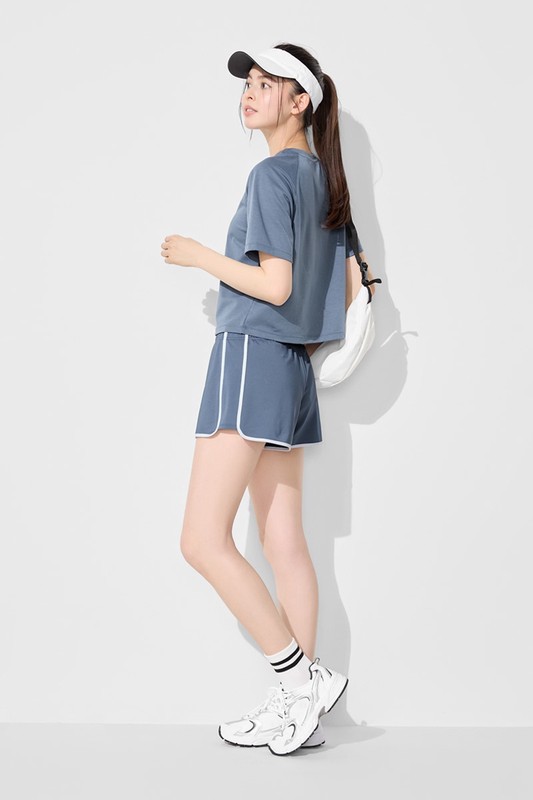 運動配色短褲-女