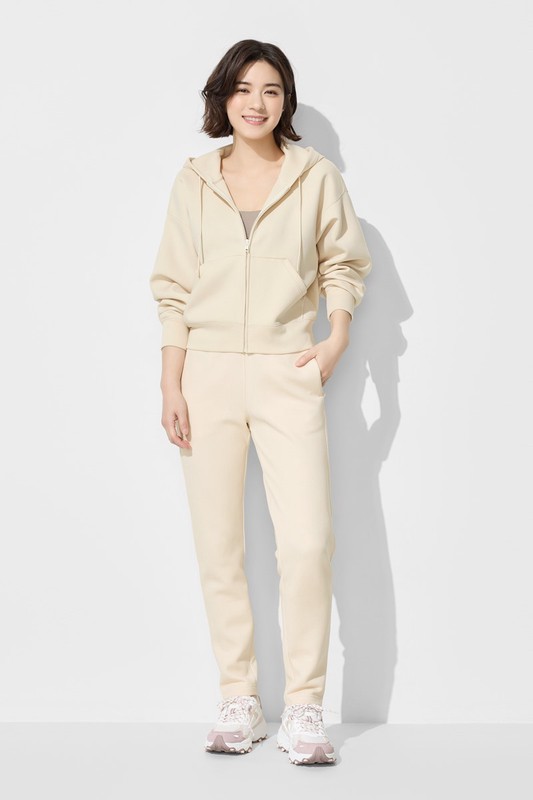 運動空氣層短版連帽外套-女