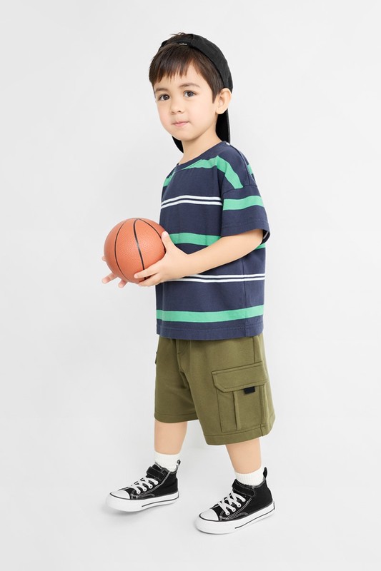 小毛圈口袋五分褲-童