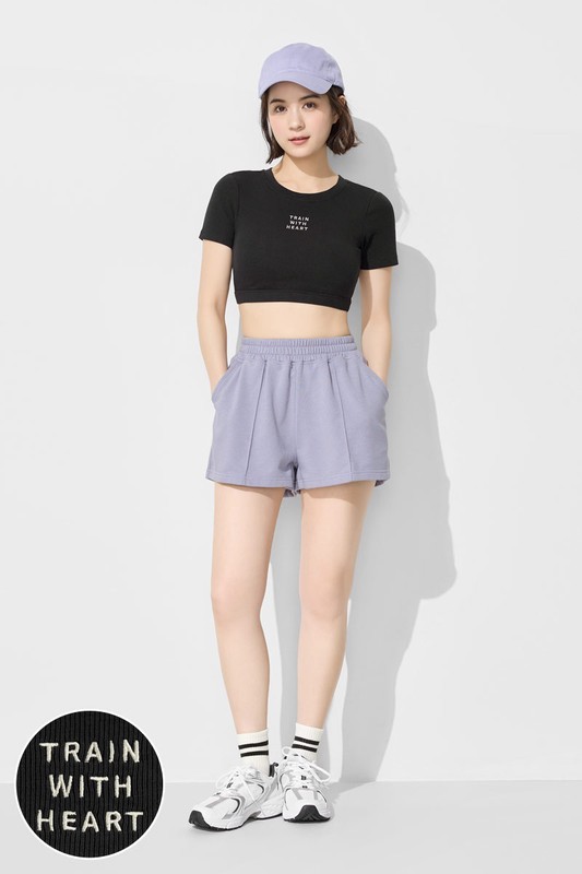 高度支撐電繡美背短版可拆式Bra上衣-女