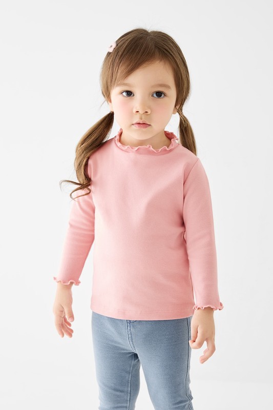 棉質羅紋木耳邊上衣-Baby