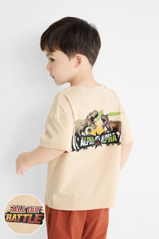 Jurassic World寬版印花T恤-09-童