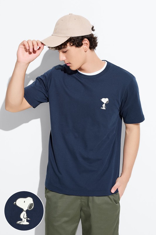 史努比系列厚版印花T恤-04-男