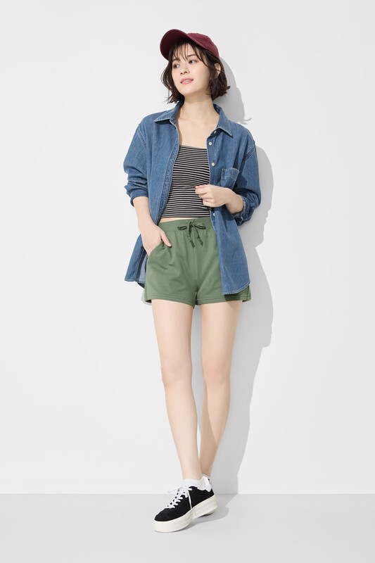 小毛圈口袋短褲-女