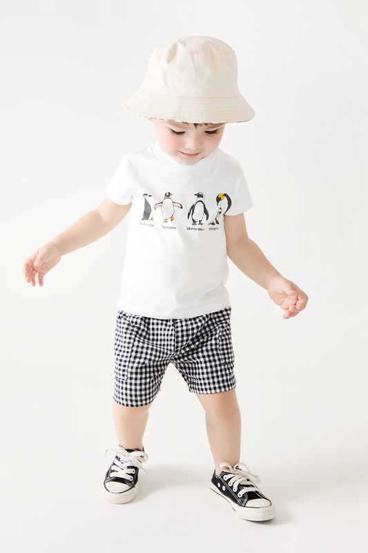 純棉格紋口袋短褲-Baby