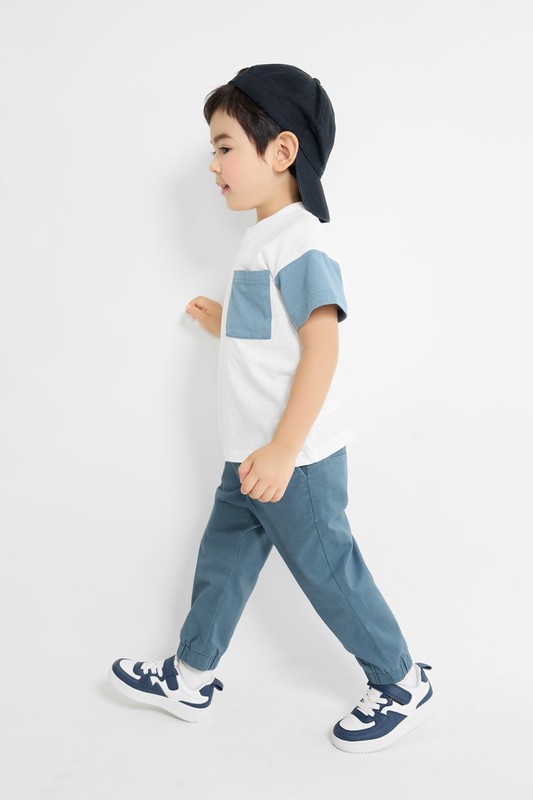 棉質彈性束口褲-童