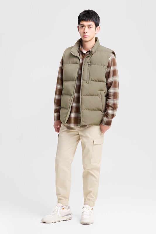 棉質工裝束口褲-男