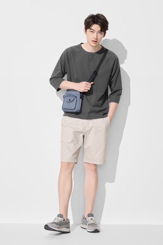 純棉厚寬版七分袖T恤-男