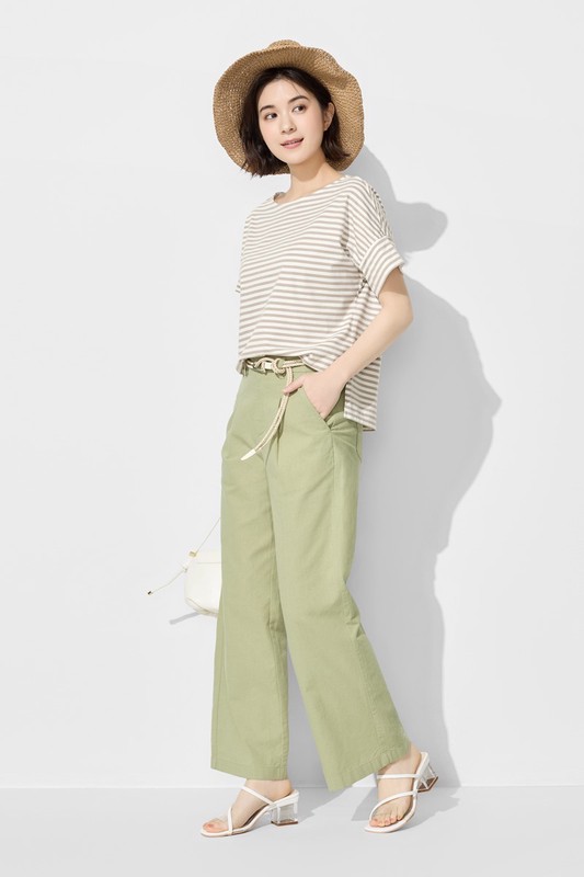 棉麻寬褲-女