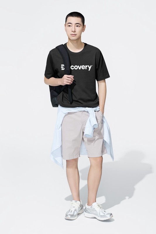 Discovery快乾印花圓領T恤-男