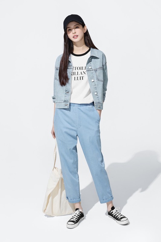 牛仔寬鬆短版外套-女