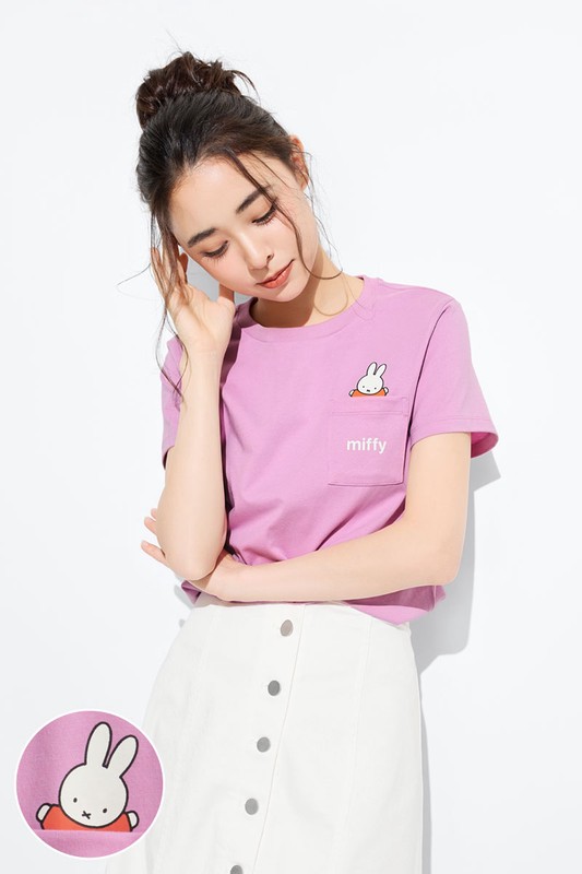 Miffy and Friends口袋印花T恤-06-女