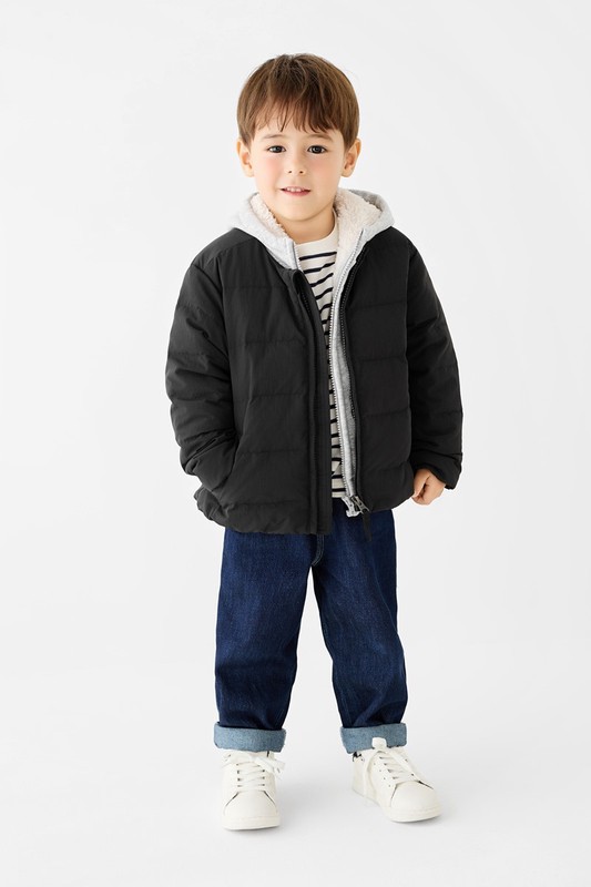 極暖羽絨無領外套-童