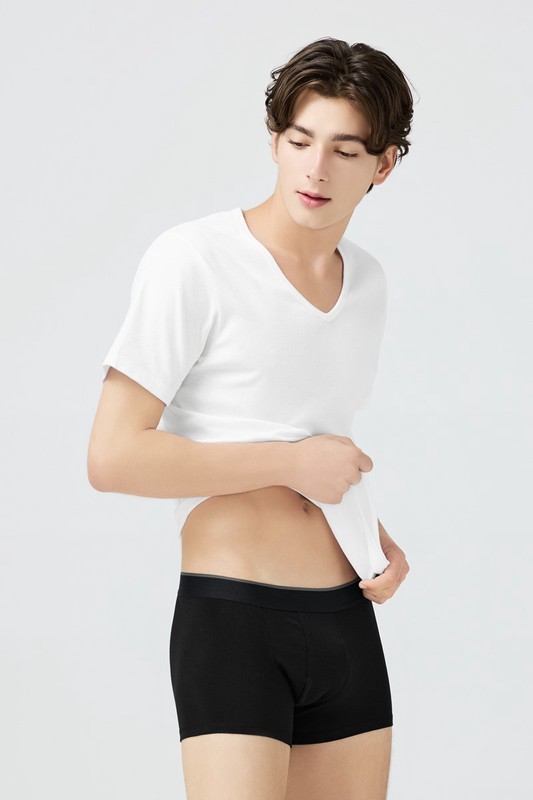 棉質低腰平口內褲-男