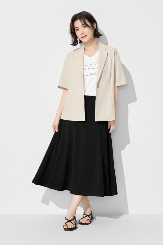 寬版短袖西裝外套-女