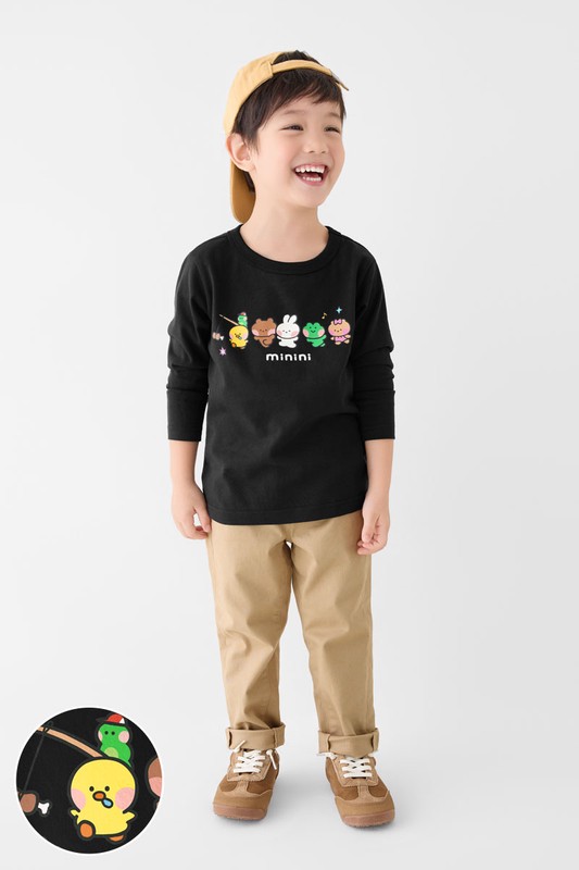 LINE FRIENDS minini長袖印花T恤-01-童