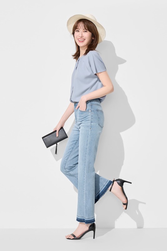 不收邊靴型牛仔褲-女