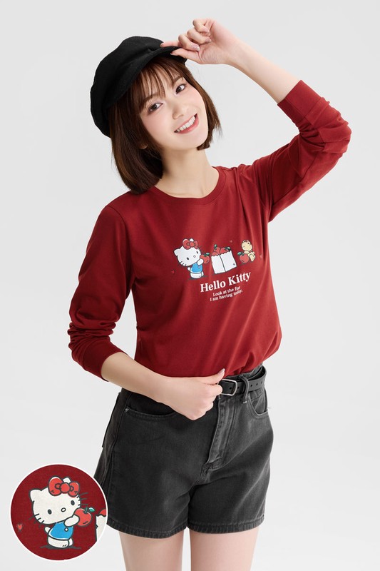 三麗鷗長袖印花T恤-06-女