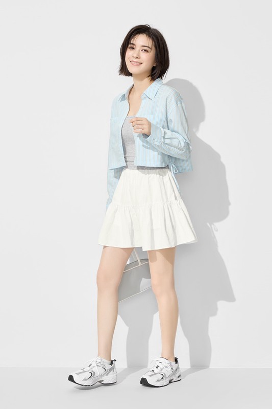 鬆緊腰頭蛋糕褲裙-女