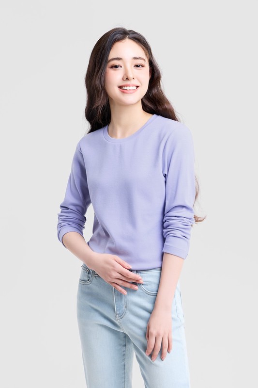 彈性柔滑棉圓領T恤-女