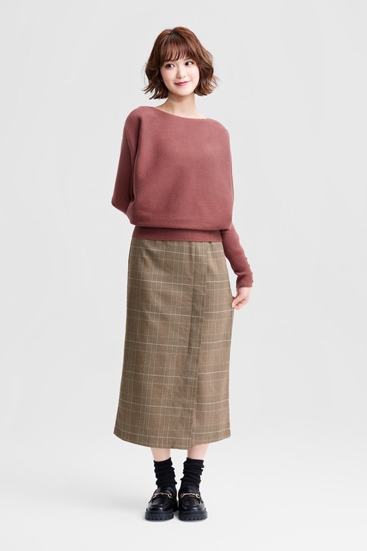 粗針寬版連袖毛衣-女