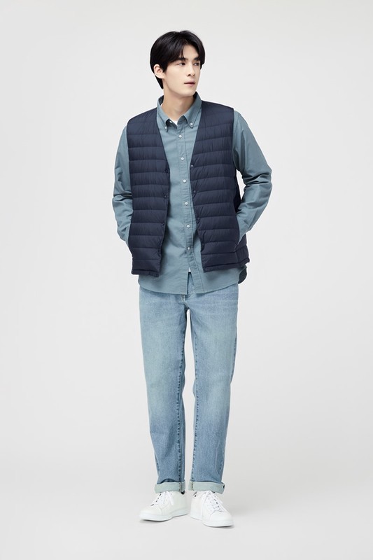 牛津修身長袖襯衫-男