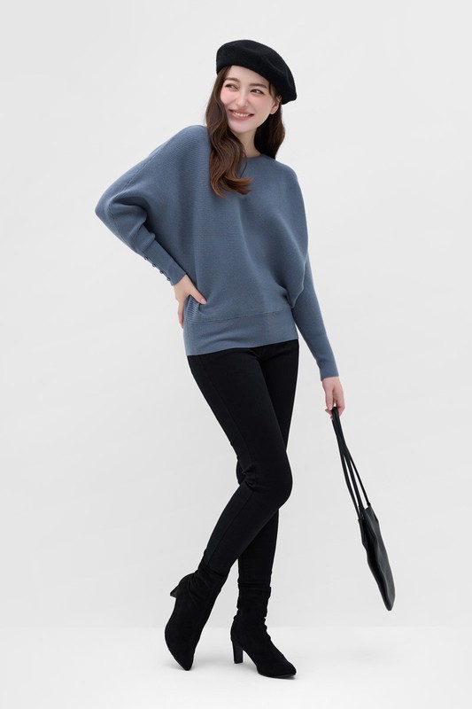 粗針寬版連袖毛衣-女