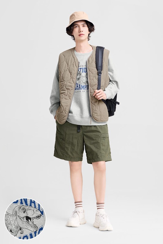 Jurassic World刷毛印花圓領衫-06-男