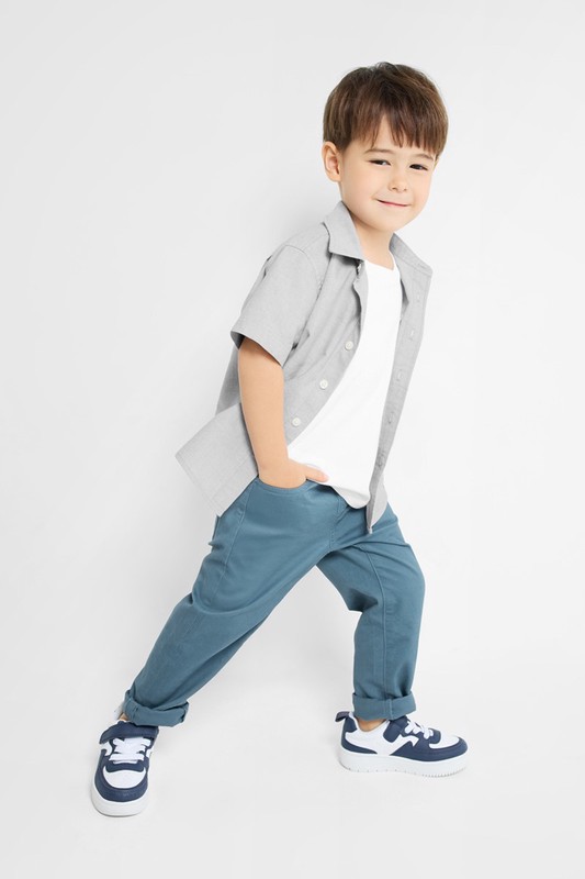 棉質彈性長褲-童