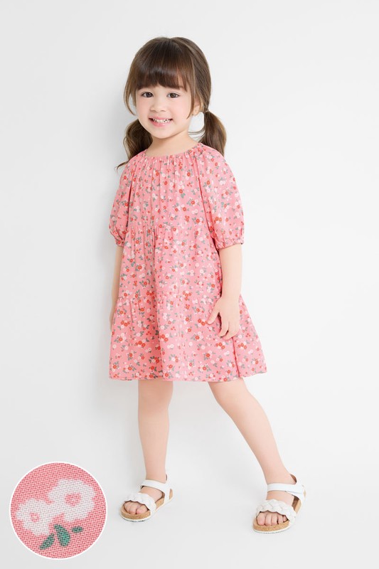 嫘縈印花蛋糕裙洋裝-童