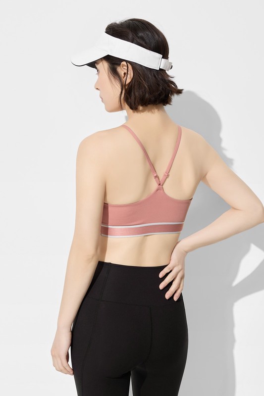 運動輕度支撐細肩帶可拆式Bra背心-女