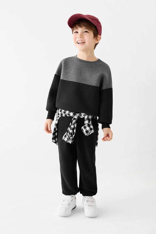 毛圈寬鬆束口長褲-童