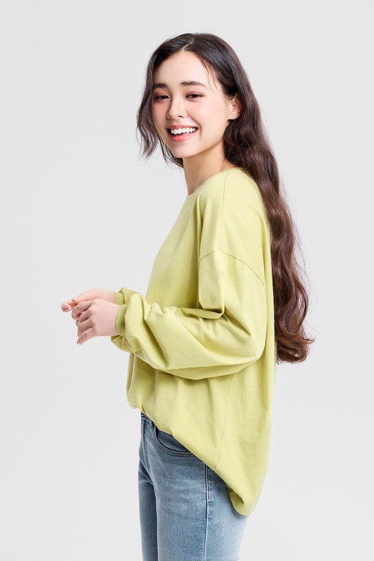 棉質寬鬆泡泡袖上衣-女