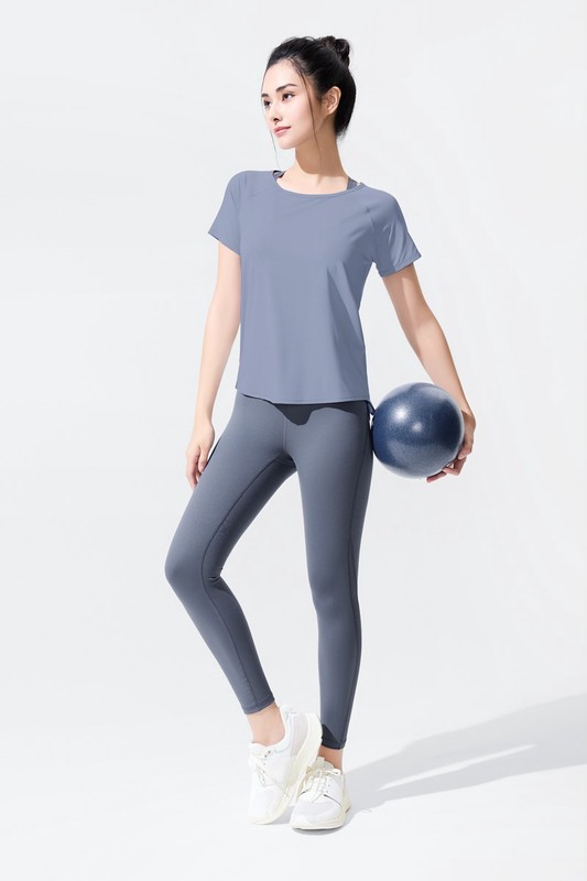 運動開衩綁帶短袖T恤-女