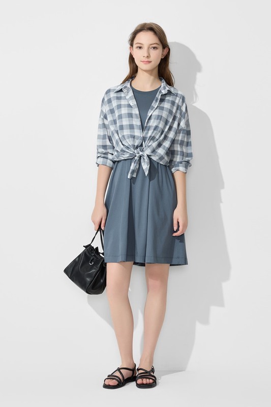 絲光棉無袖洋裝-女