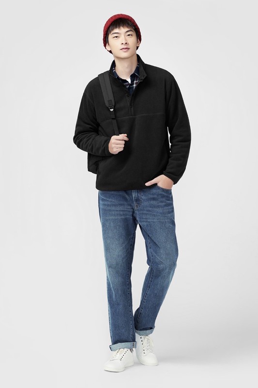 Fleece半開襟上衣-男